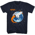 Navy NASA t-shirt featuring an Around the World design