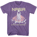 Purple Heather NASA t-shirt featuring a Lift Off Space Exploration design