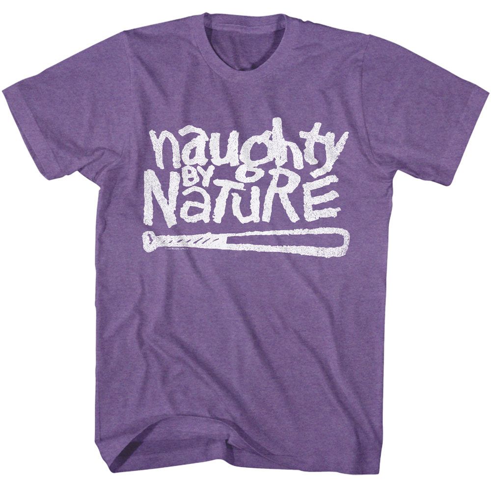 Purple Heather Naughty by Nature t-shirt featuring a Naughty by Nature logo design