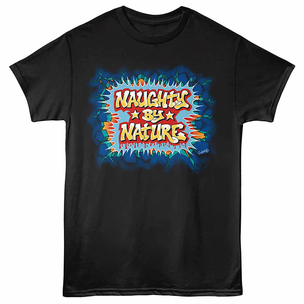Graffiti Naughty by Nature t-shirt in black