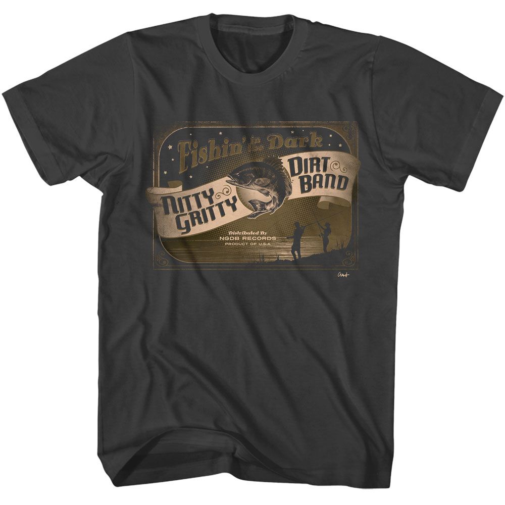 Smoke Gray Nitty Gritty Dirt Band t-shirt featuring a Fishin' in the Dark design