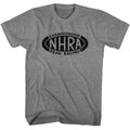 Graphite Heather NHRA t-shirt featuring an NHRA Championship logo design