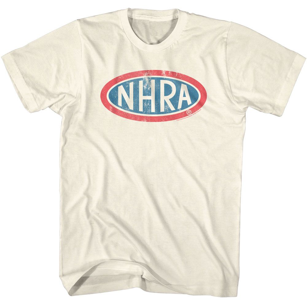 Natural NHRA t-shirt featuring an NHRA oval logo design