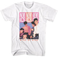 White New Kids on the Block t-shirt featuring an NKOTB triple logo design