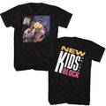 Black New Kids on the Block t-shirt featuring an NKOTB debut album design