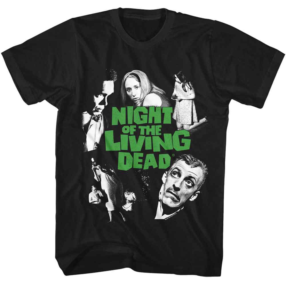 Black Night of the Living Dead t-shirt featuring a Night of the Living Dead collage design