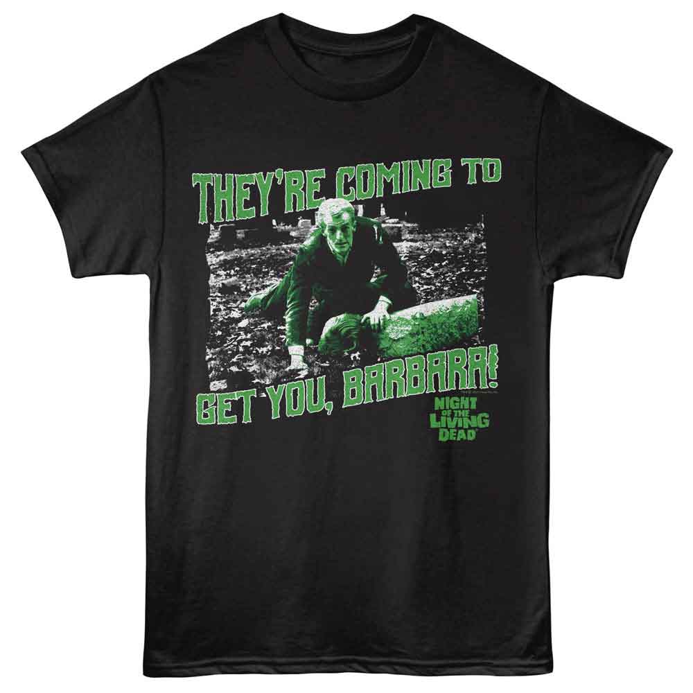 Black Night of the Living Dead t-shirt featuring a Coming to Get You Barbara design