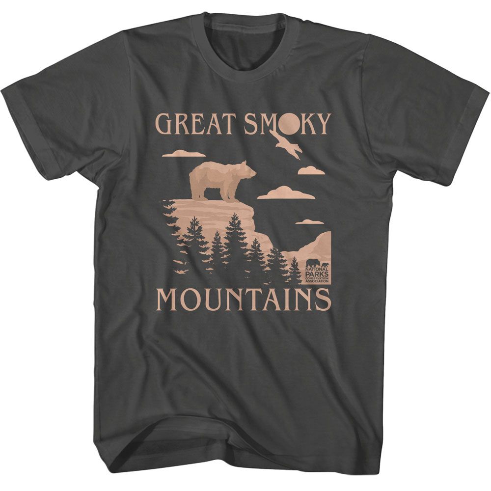 Smoke Gray National Parks t-shirt featuring a Great Smoky Mountains design