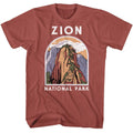 Terracotta National Parks t-shirt featuring a Zion Angels Landing design