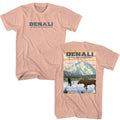 Peach National Parks t-shirt featuring a Denali poster art design