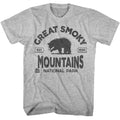 Gray Heather National Parks t-shirt featuring a Smoky Mountains Est 1926 design