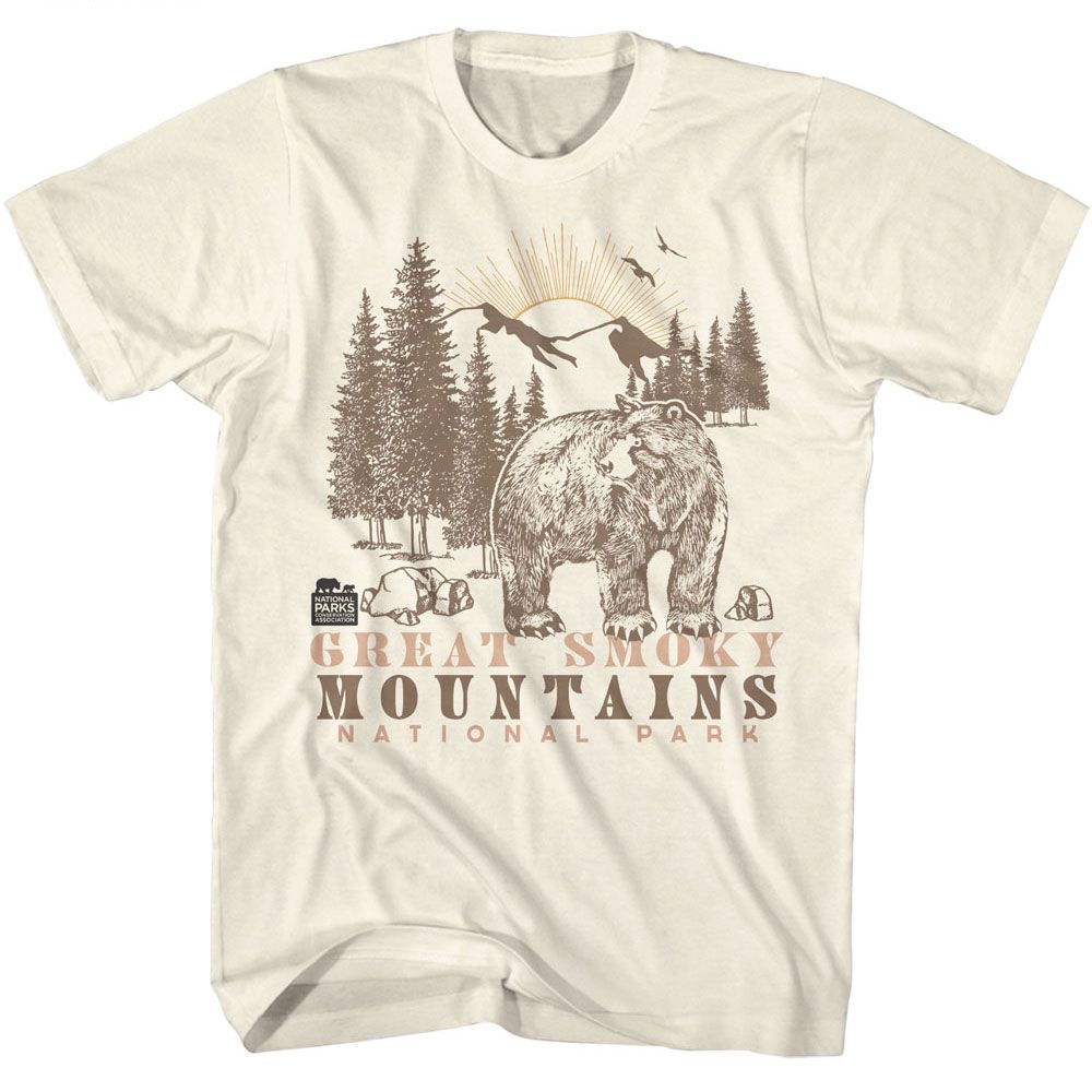 Natural National Parks t-shirt featuring a Bear and Mountains design