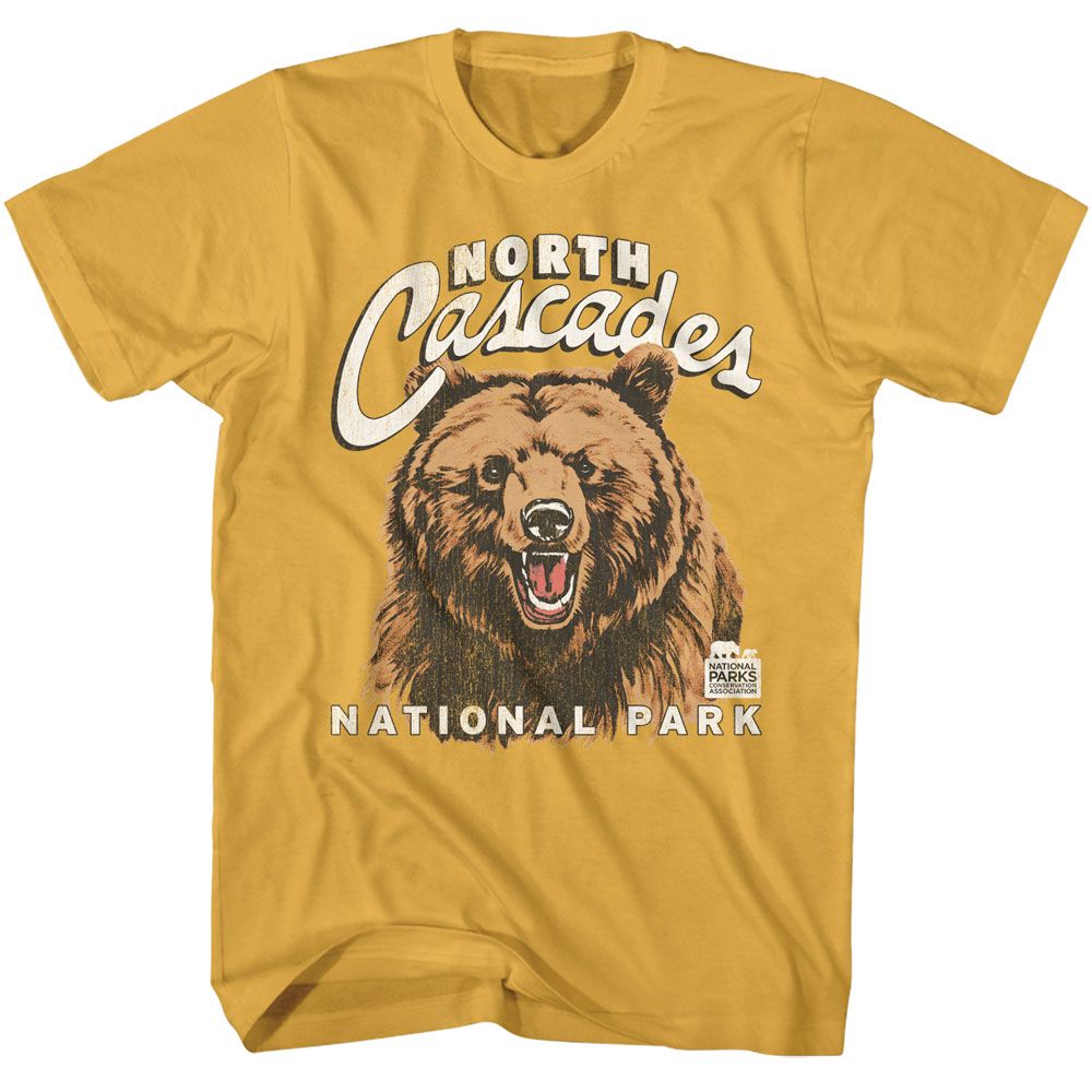 Ginger National Parks t-shirt featuring a North Cascades NP grizzly design