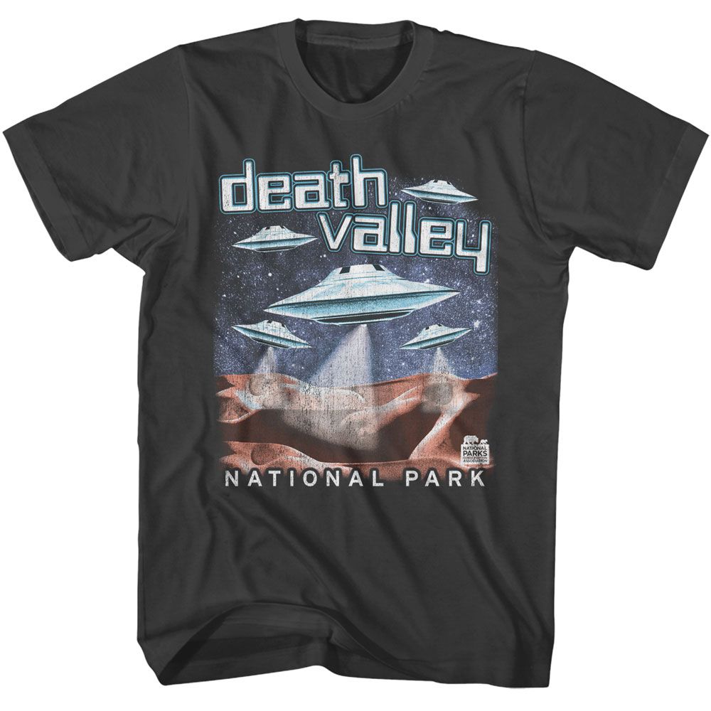 Smoke Gray National Parks t-shirt featuring a Death Valley UFOs design