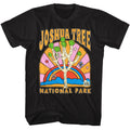 Black National Parks t-shirt featuring a Joshua Tree NP dark design