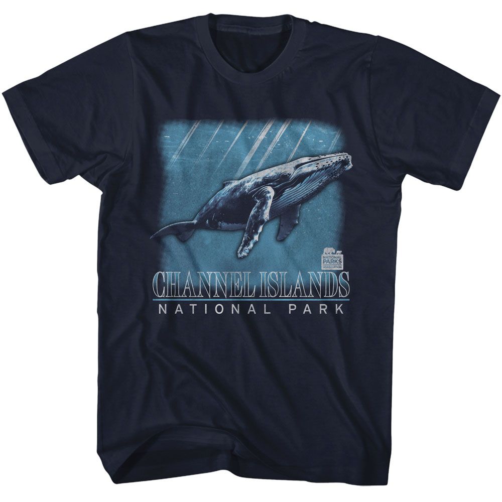 Navy National Parks t-shirt featuring a Channel Islands whale design