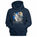 Navy National Parks pullover hoodie featuring a Yellowstone Wolf Moon design