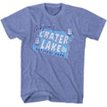 Light Blue Heather National Parks t-shirt featuring an Oregon's Crater Lake NP design