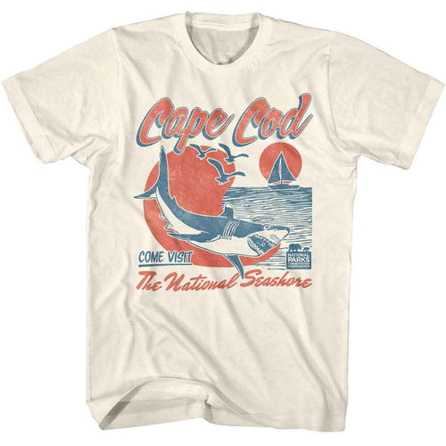 Natural National Parks t-shirt featuring a National Seashore shark design