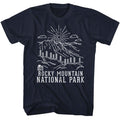 Navy National Parks t-shirt featuring a Rocky Mountain Minimal Line Art design