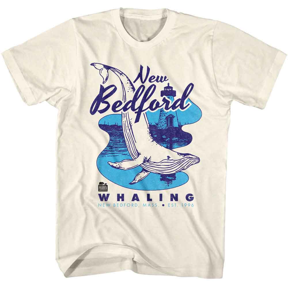 Natural National Parks t-shirt featuring a New Bedford mid-century design