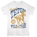 White National Parks t-shirt featuring a Teton Wild and Free design