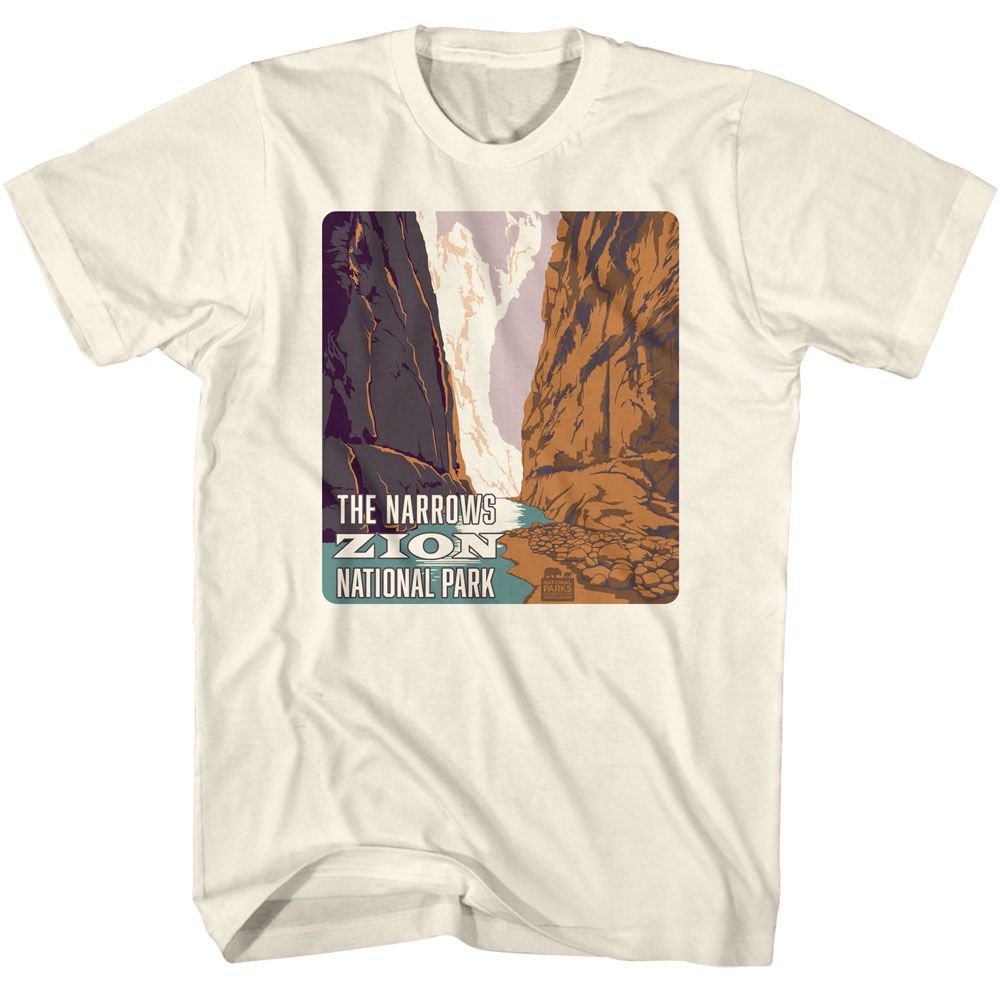 Natural National Parks t-shirt featuring a Zion Narrows design
