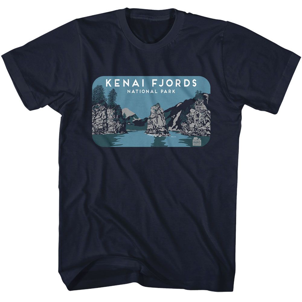 Navy National Parks t-shirt featuring a Kenai Rocks design