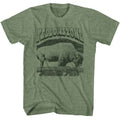 Military Green Heather National Parks t-shirt featuring a Yellowstone bison design