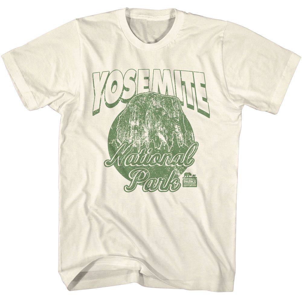 Natural National Parks t-shirt featuring a Yellowstone NP Retro design