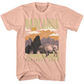 Peach National Parks t-shirt featuring a Badlands Minimalist Landscape design