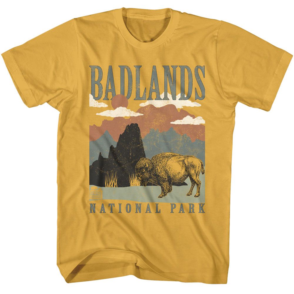 Ginger National Parks t-shirt featuring a Badlands Landscape Recolor design