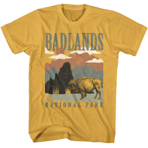 Ginger National Parks t-shirt featuring a Badlands Landscape Recolor design
