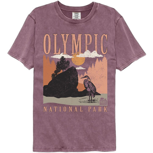 National Parks Comfort Colors T-Shirt - Olympic Minimalist Landscape
