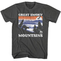 Smoke Gray National Parks t-shirt featuring a GSM Bear and Mountains dark design