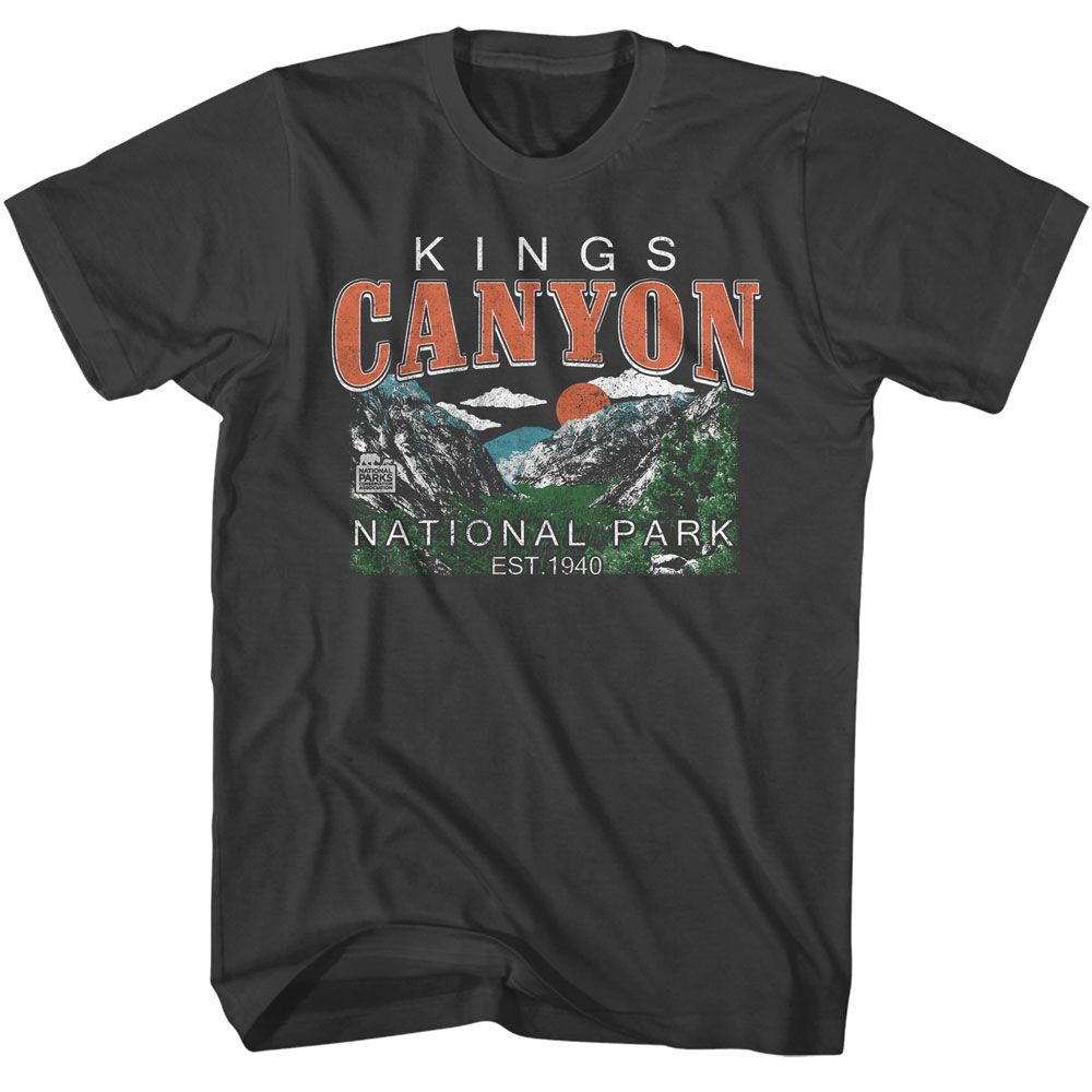 Smoke Gray National Parks t-shirt featuring a Kings Canyon design