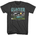 Smoke Gray National Parks t-shirt featuring a Glacier National Park design