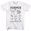 White National Parks t-shirt featuring a Yosemite nature and wildlife design