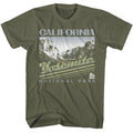 Military Green National Parks t-shirt featuring a California Yosemite design