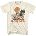 Natural National Parks t-shirt featuring an Acadia drawn lighthouse design