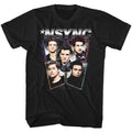 Black NSYNC t-shirt featuring an NSYNC Heads design