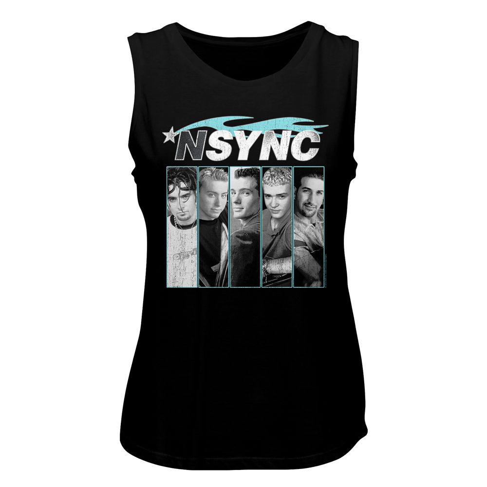NSYNC Ladies Muscle Tank - Blue Flame