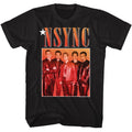 Black NSYNC t-shirt featuring an NSYNC gradient box design