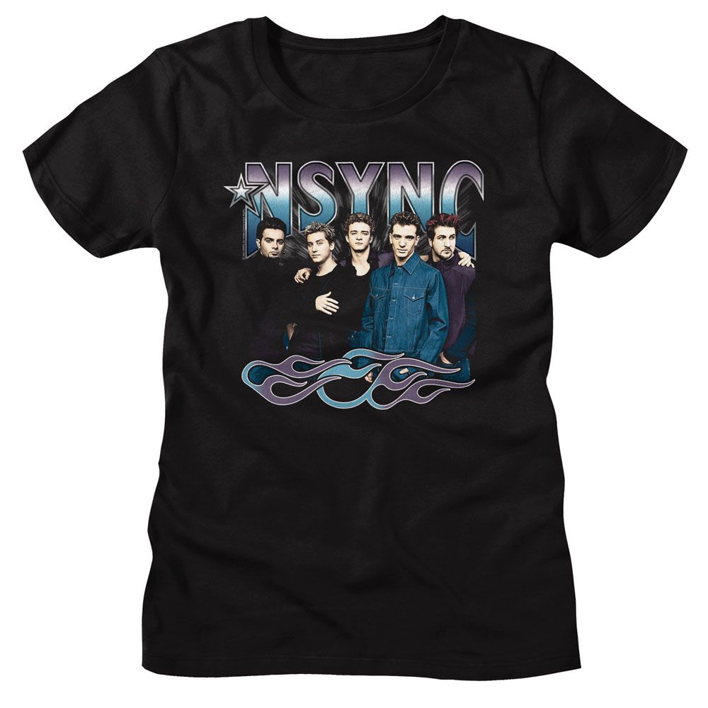 NSYNC Ladies T-Shirt - Cool Tones and Flames