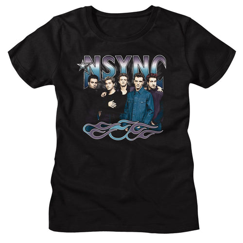 NSYNC Ladies T-Shirt - Cool Tones and Flames