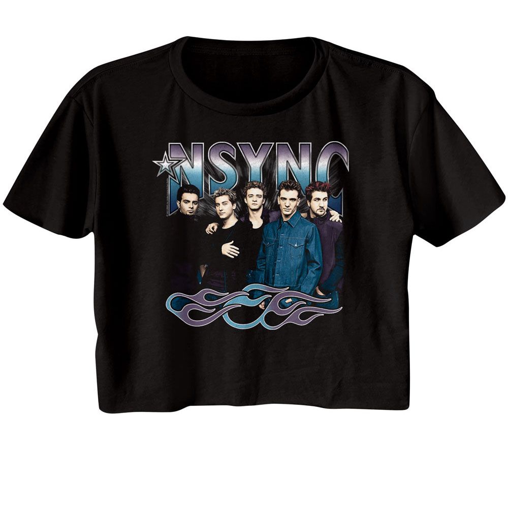 NSYNC Ladies Crop Top - Cool Tones and Flames