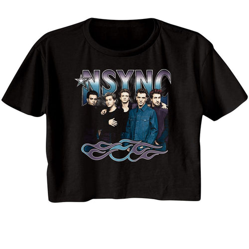 NSYNC Ladies Crop Top - Cool Tones and Flames