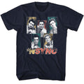 Navy NSYNC t-shirt featuring an NSYNC sparkly boxes design