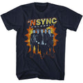 Navy NSYNC t-shirt featuring an NSYNC Celebrity Explosion design