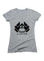 Gray Nakatomi Corporation Juniors V-Neck T-Shirt